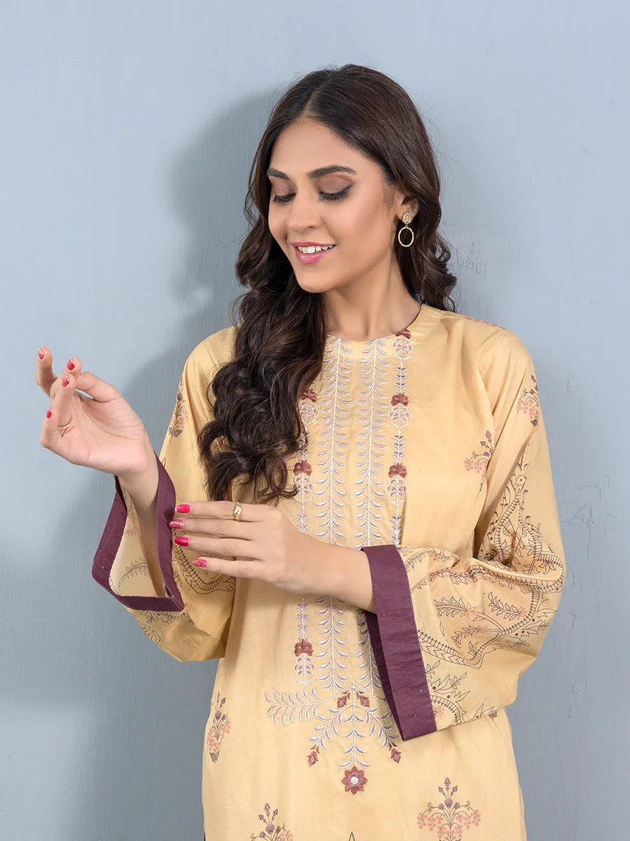 1pc - Printed Embroidered Lawn Shirt