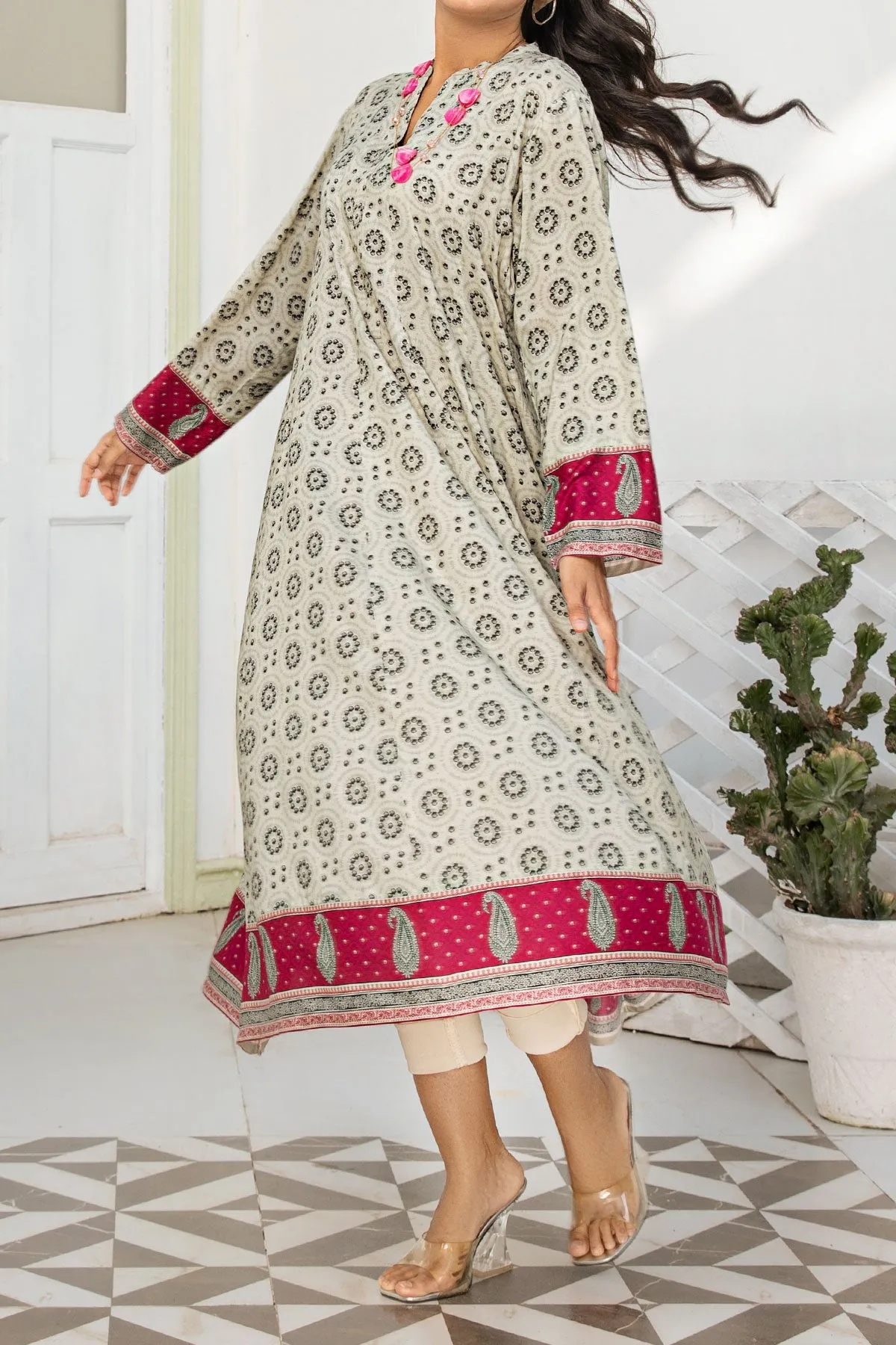 1PIECE DIGITAL PRINT LINEN KURTA  | DPLK-56