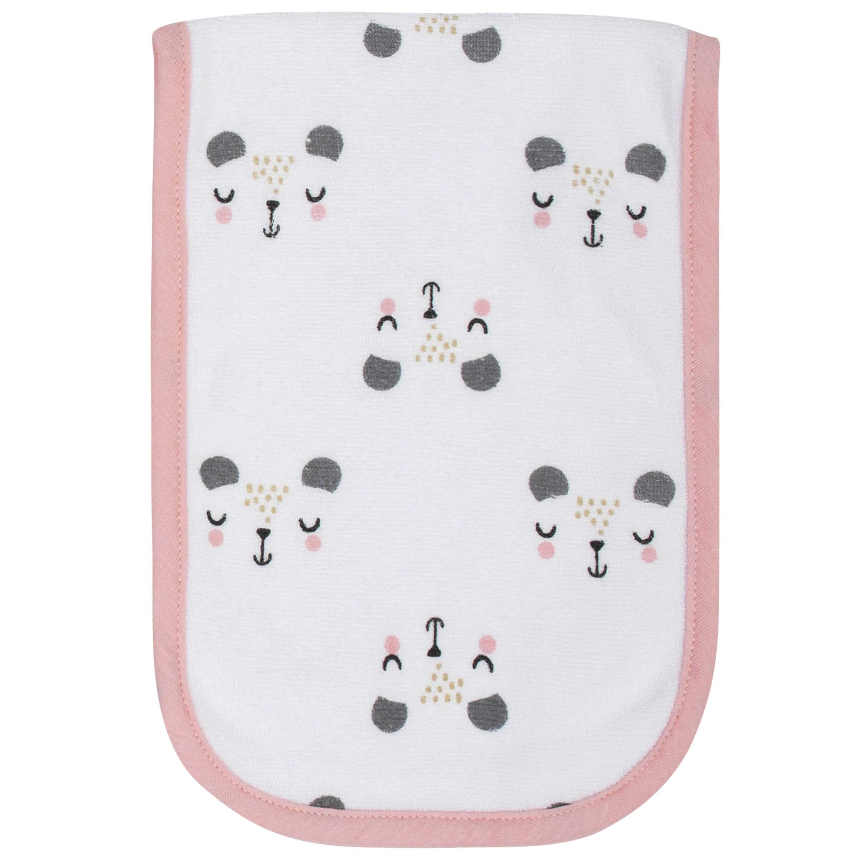 3-Pack Baby Girls Bear Terry Burp Cloths