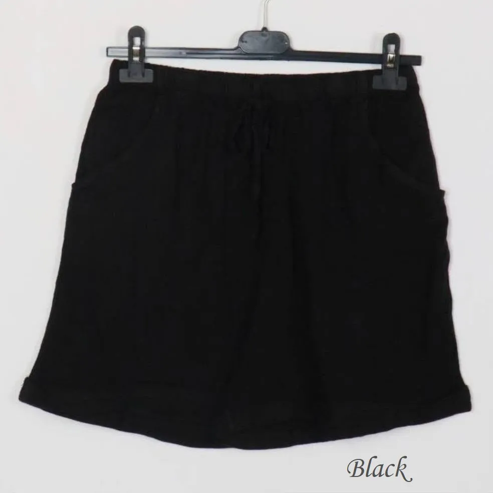 3459 Linen Shorts With Drawstring Tie