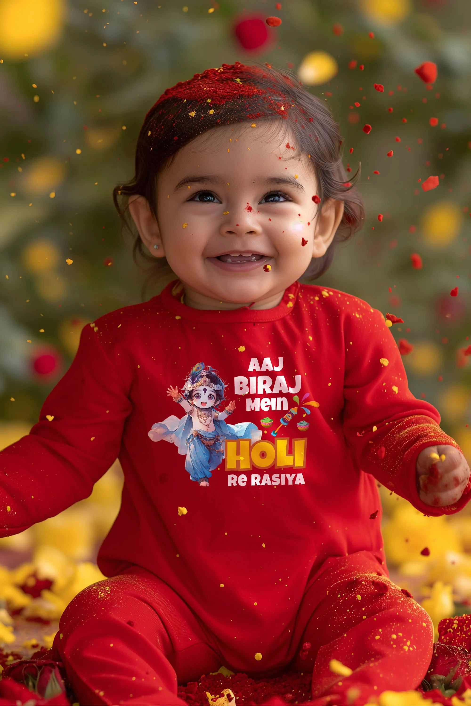 Aaj Biraj Mein Holi Re Rasiya Baby Romper | Onesies