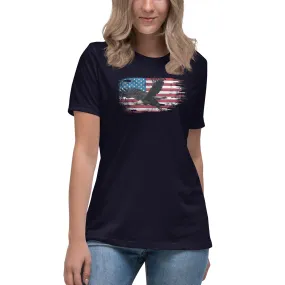 American Flag Bald Eagle Women's Relaxed T-Shirt