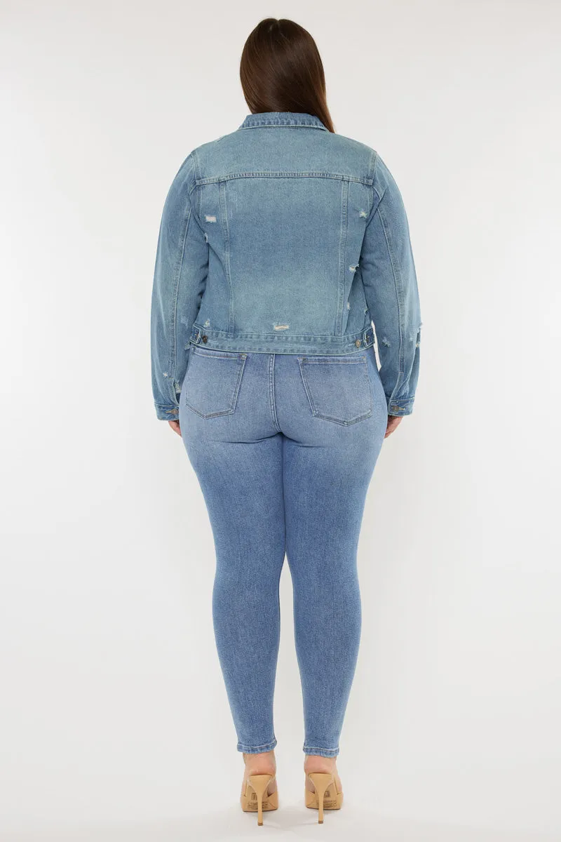 Aria Classic Trucker Denim Jacket (Plus Size)