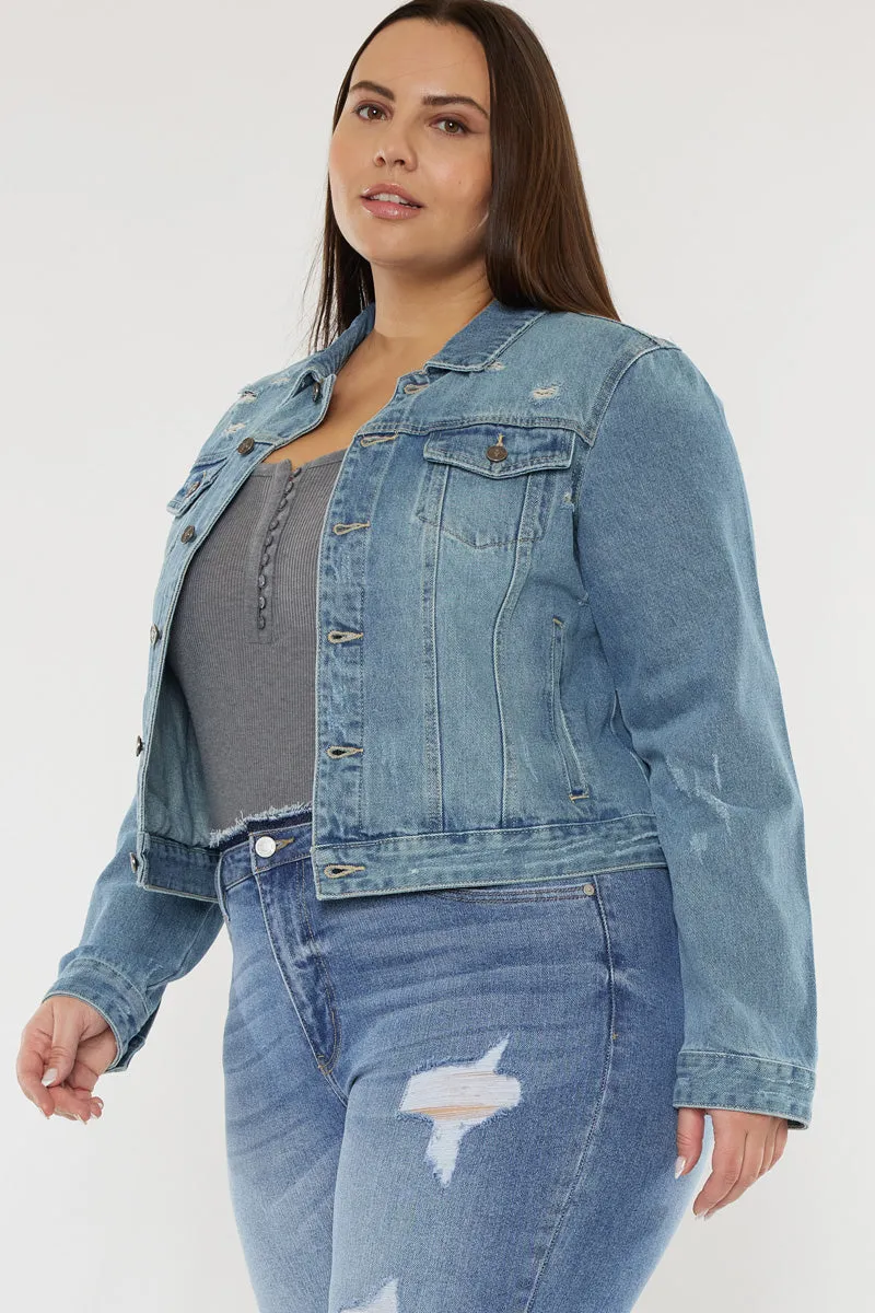 Aria Classic Trucker Denim Jacket (Plus Size)