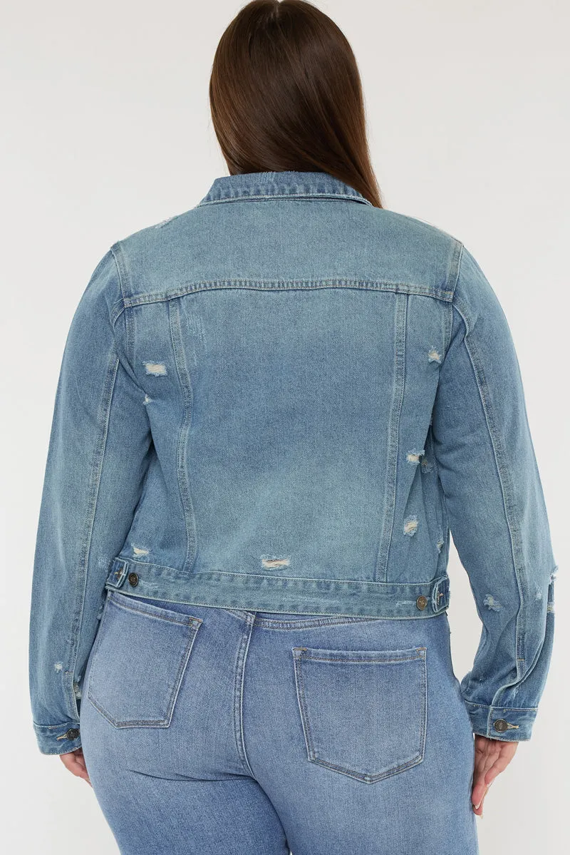 Aria Classic Trucker Denim Jacket (Plus Size)