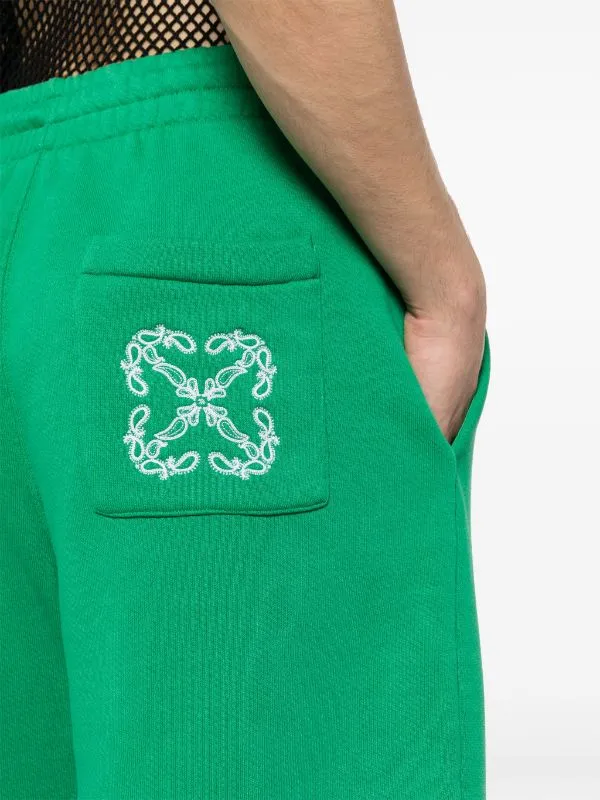 ARROWS-EMBROIDERED ELASTICATED TRACK SHORTS