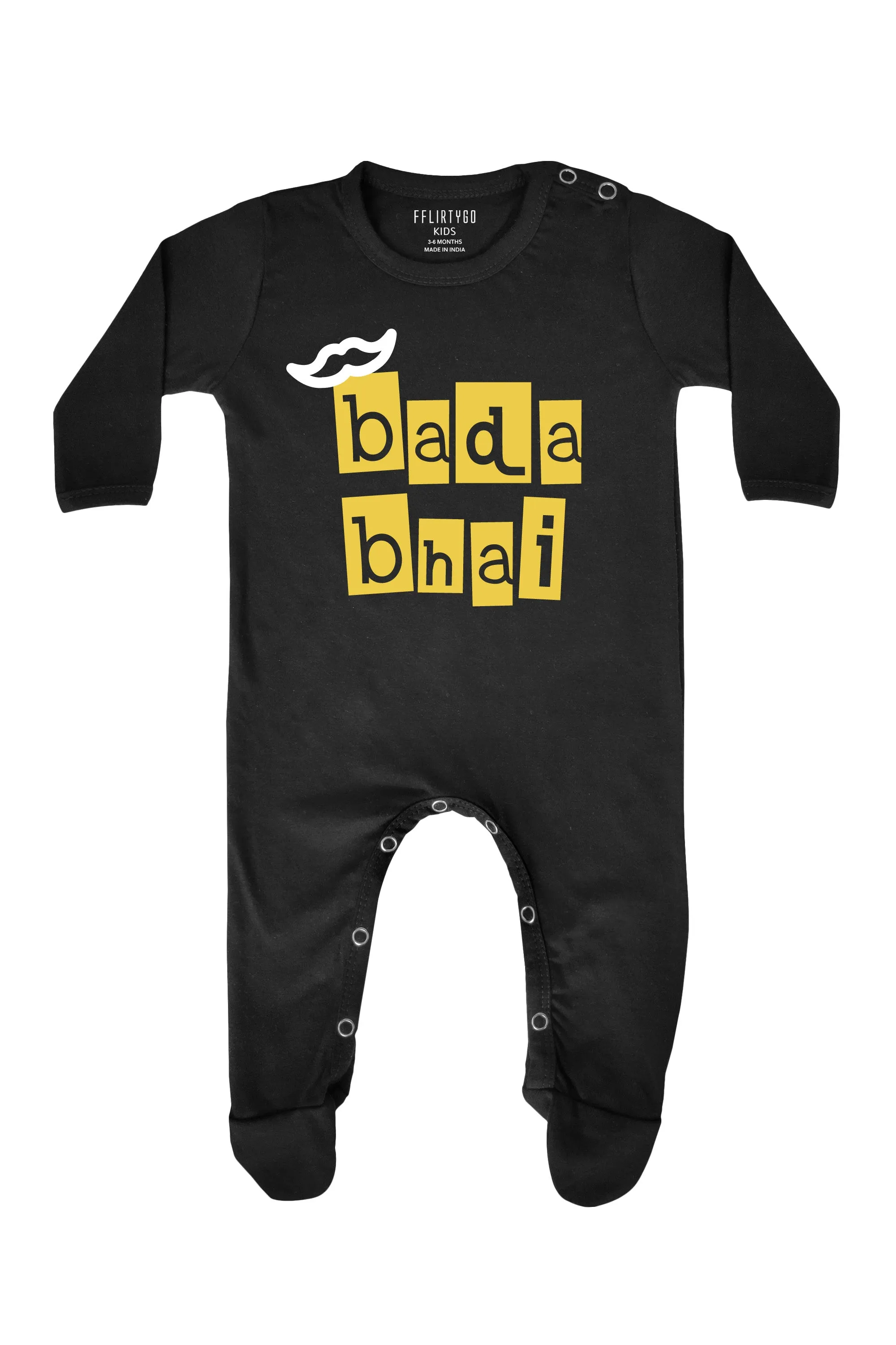 Bada Bhai in Box Design Baby Romper | Onesies