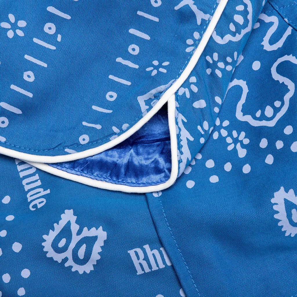 Bandana Track Short - Blue/Creme