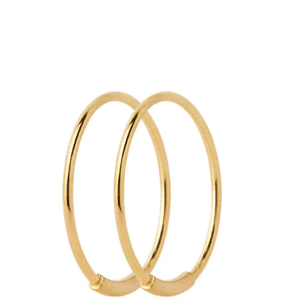 Basic Hoop 22, Gold (pair)