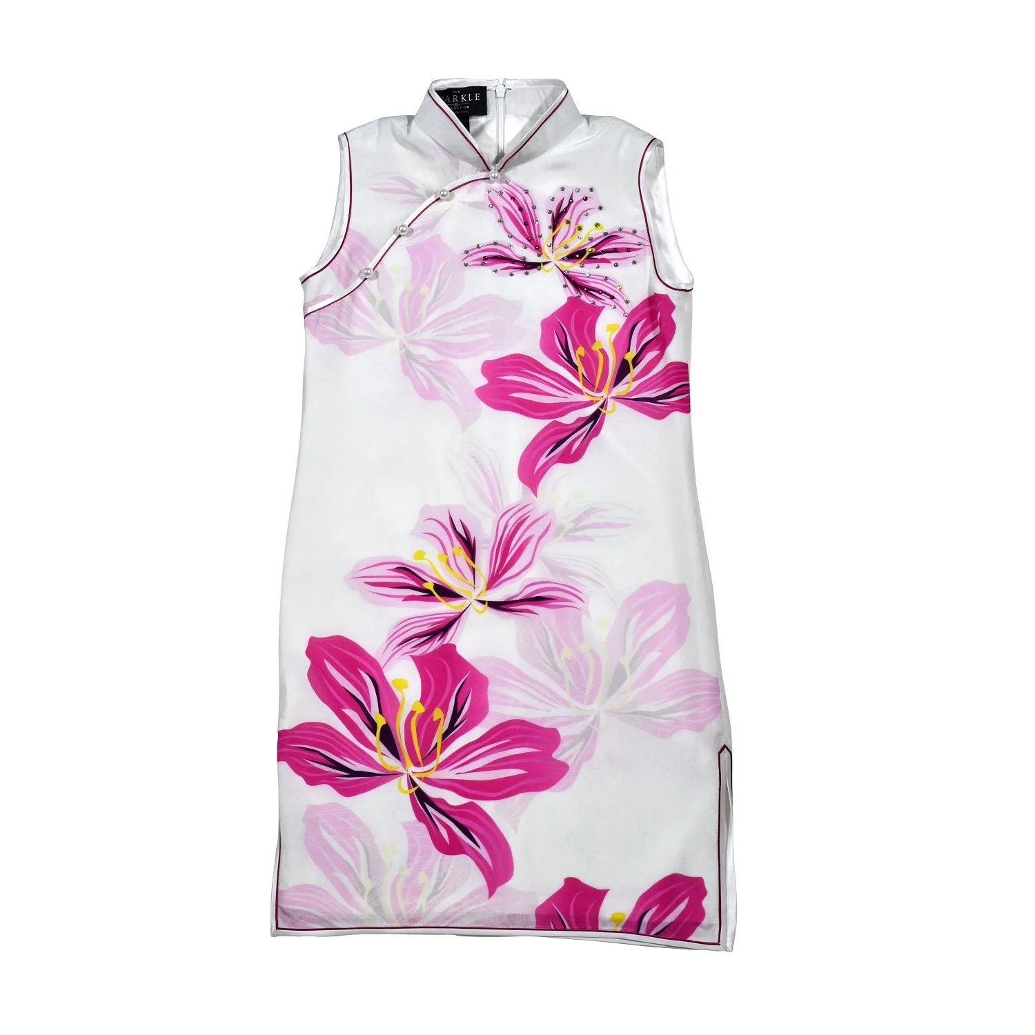 【BAUHINIA】100% Silk Cheongsam with Crystals -Junior