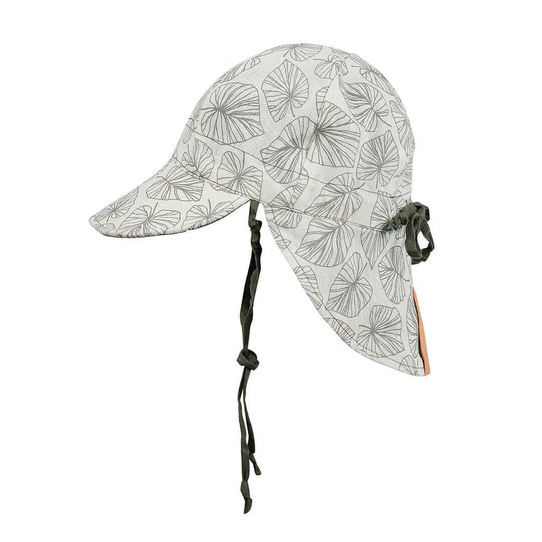 Bedhead Lounger Baby Reversible Flap Sun Hat - Leaf/Moss