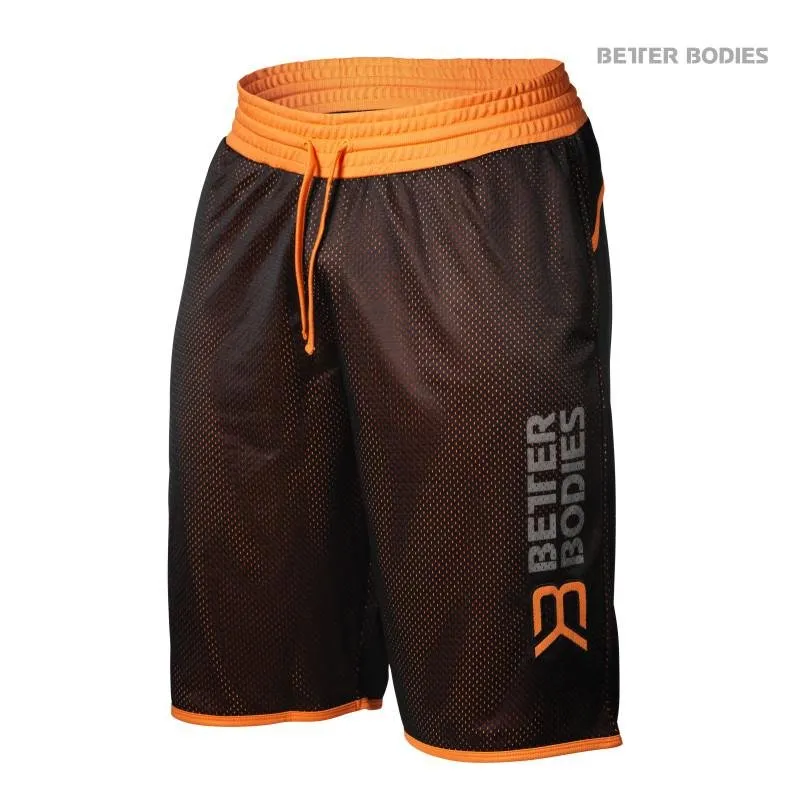 Better Bodies BB Print Mesh Shorts - Black-Orange