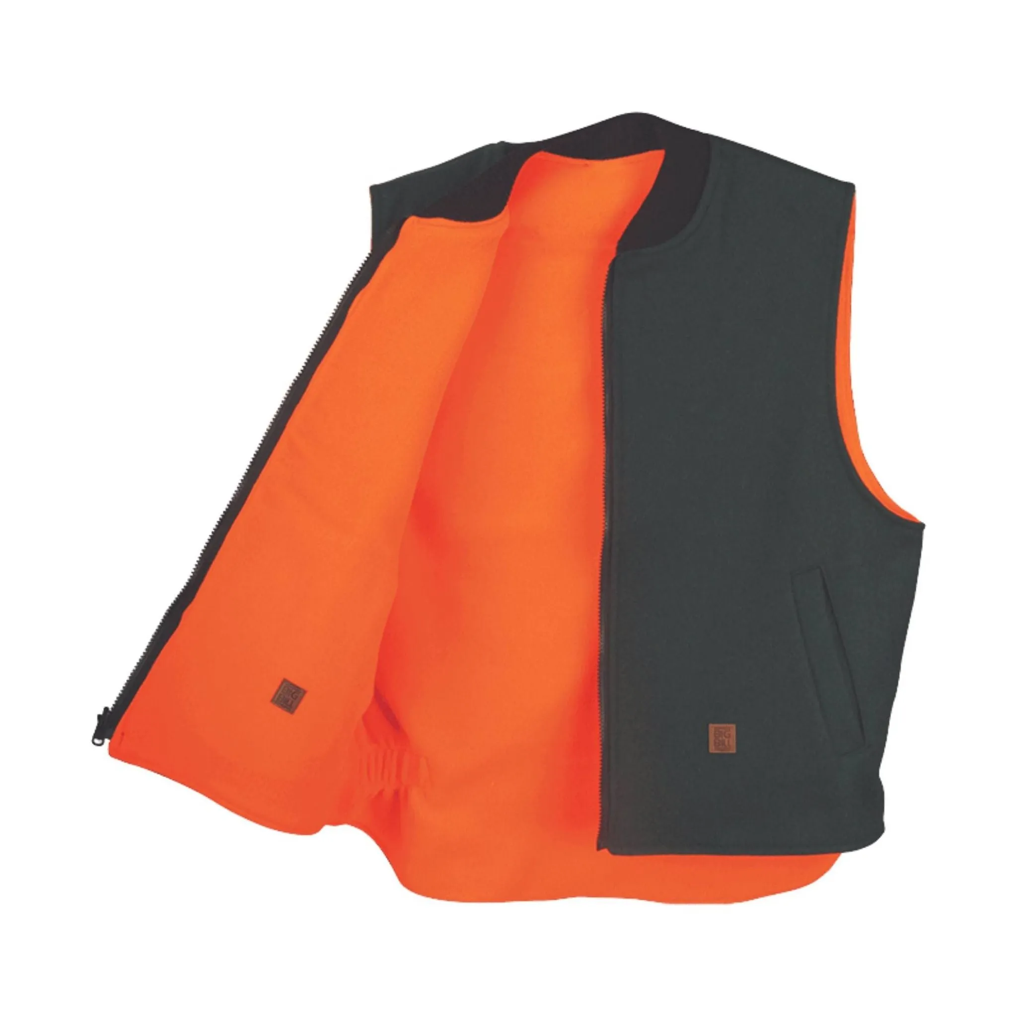 Big Bill Men's Reversible Wool Vest - Green/Orange