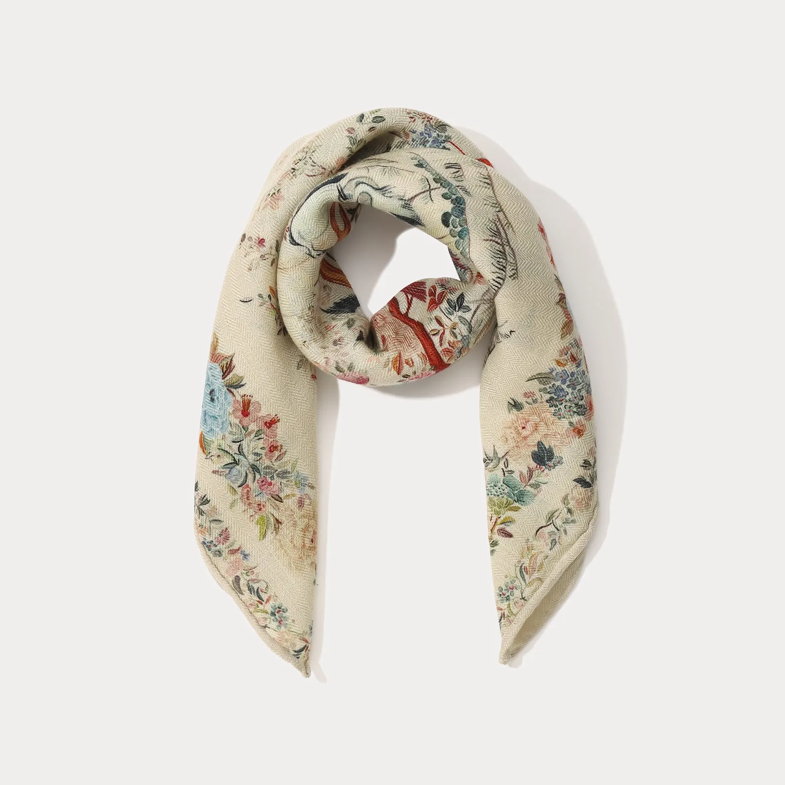 Birds Cashmere Scarf