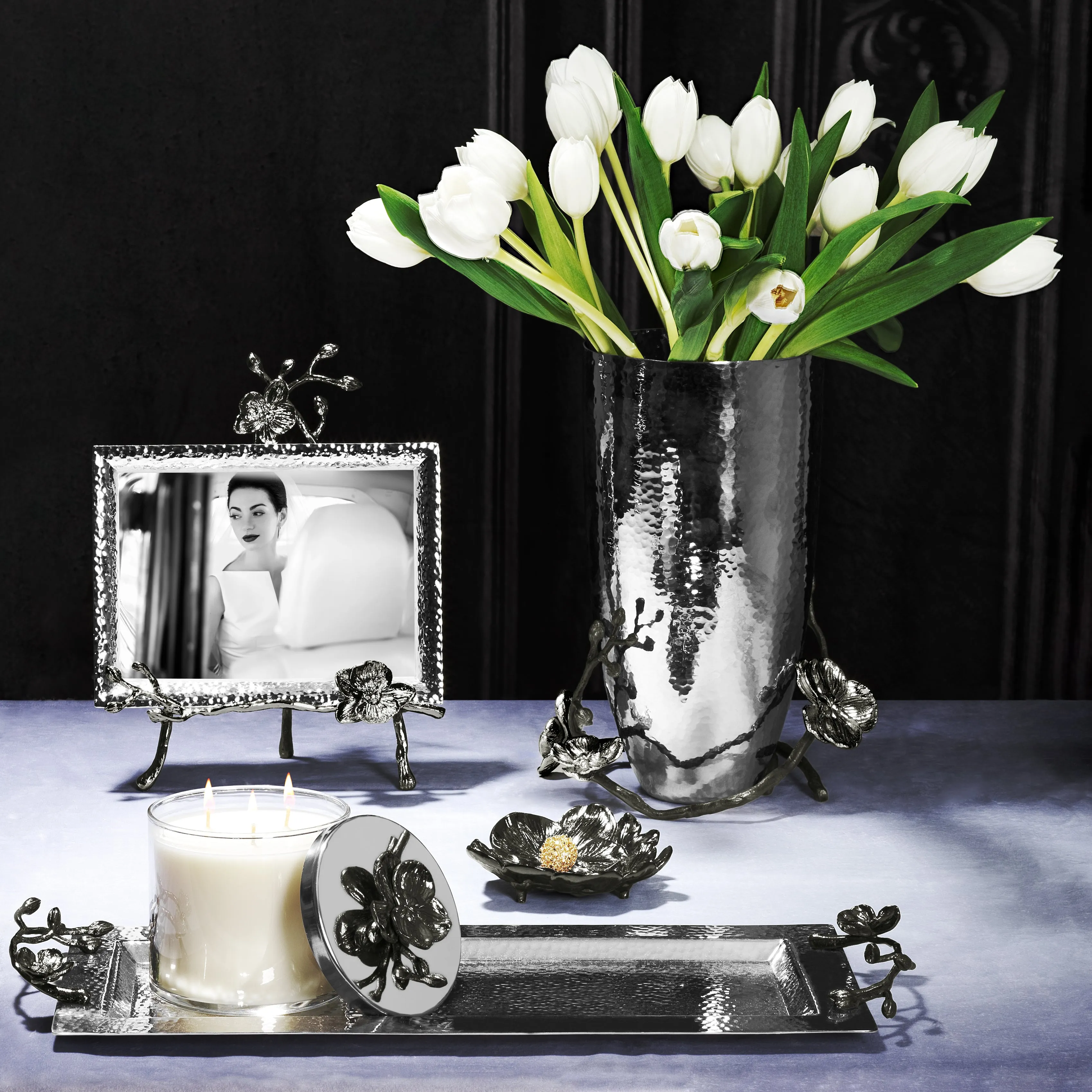 Black Orchid Serving Tray