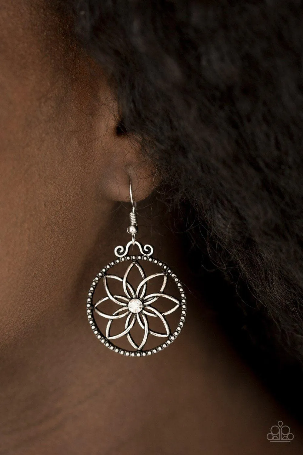 Bloom Bloom White Flower Earrings - Paparazzi Accessories