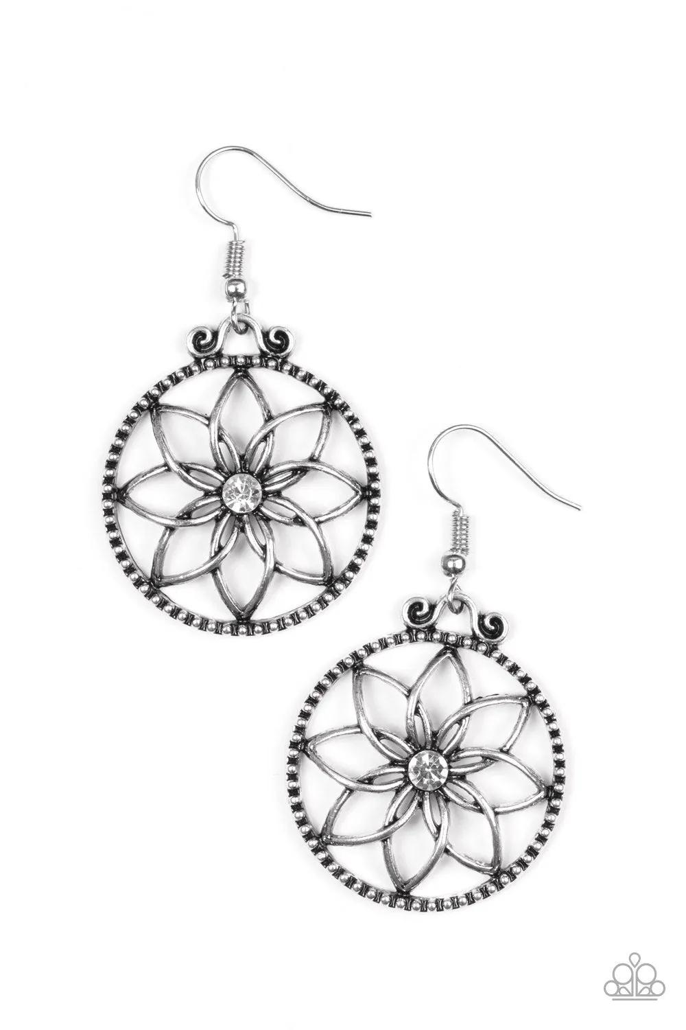 Bloom Bloom White Flower Earrings - Paparazzi Accessories