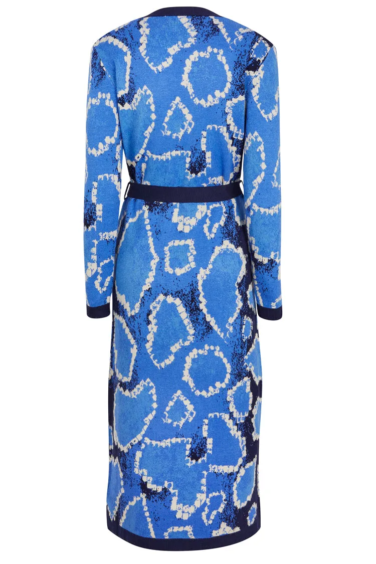 Blue Animal Maxi Cardigan