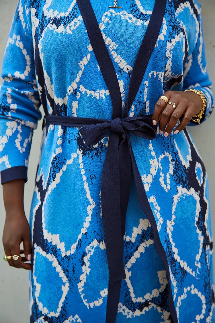 Blue Animal Maxi Cardigan