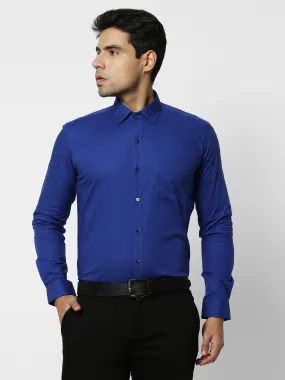 Blue Solid Formal Shirt