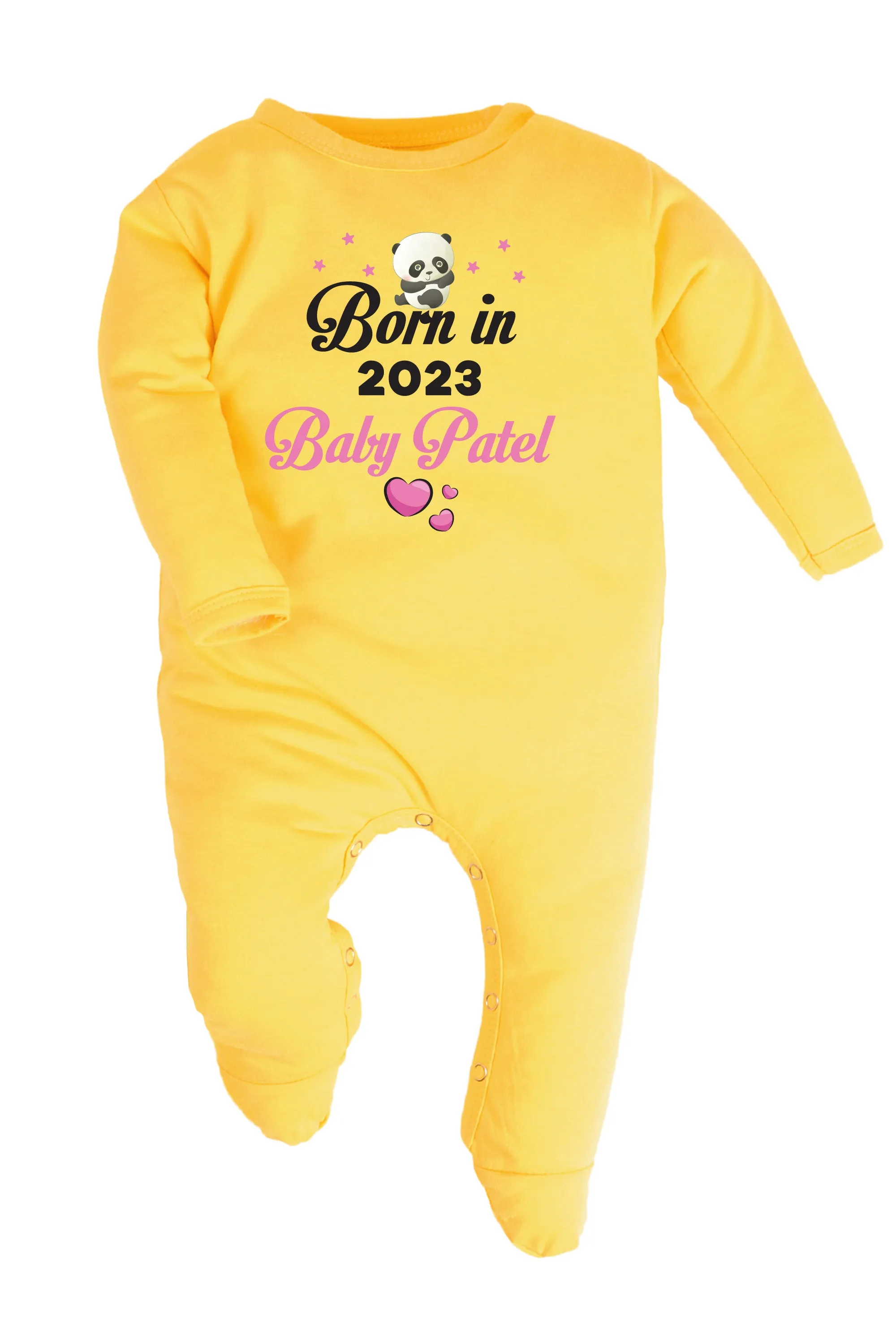 Born In 2023 (Pink) Baby Romper | Onesies w/ Custom Surname