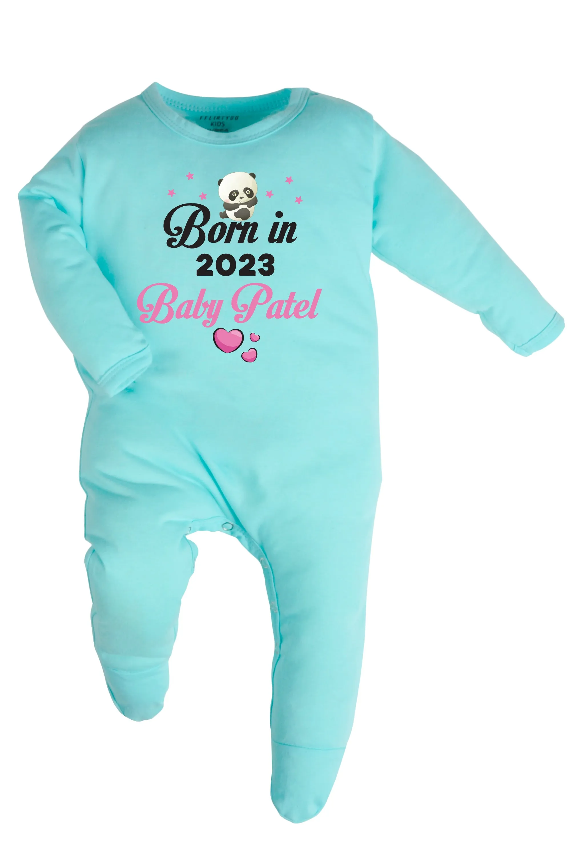 Born In 2023 (Pink) Baby Romper | Onesies w/ Custom Surname