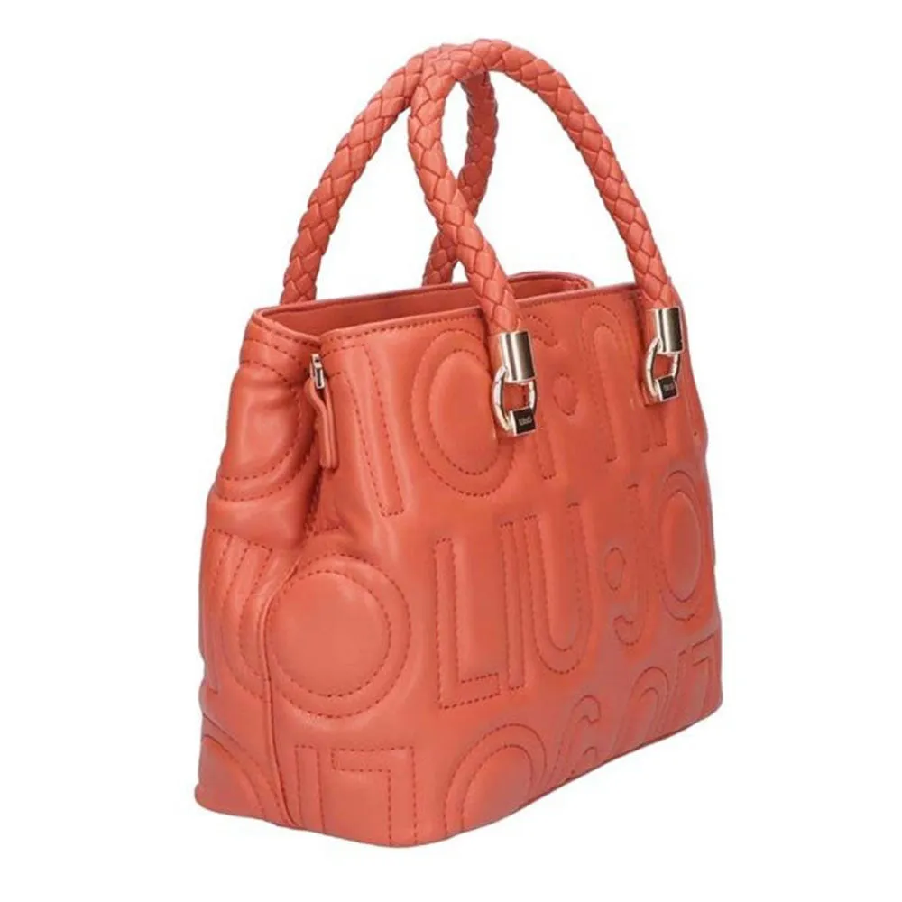 Borsa Donna a Mano Piccola LIU JO con Logo Trapuntato All Over colore Red Tea