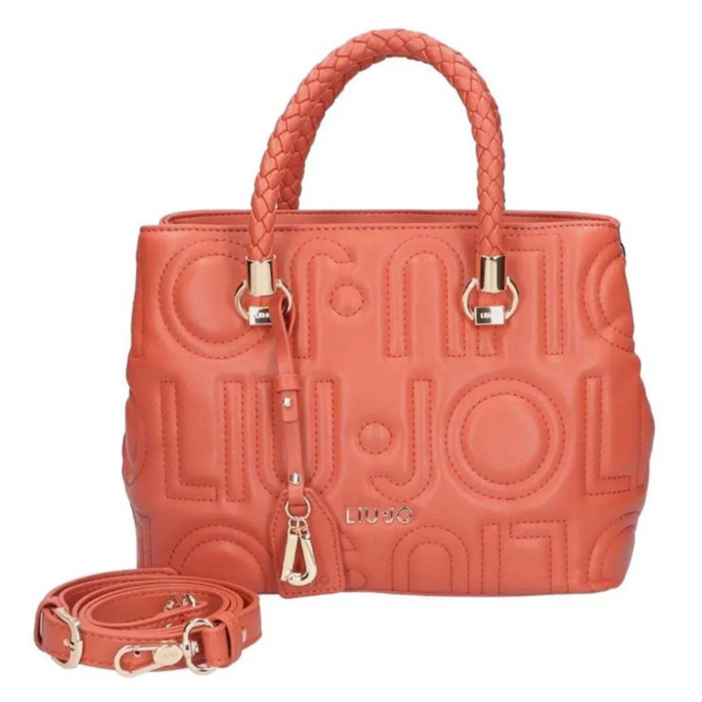 Borsa Donna a Mano Piccola LIU JO con Logo Trapuntato All Over colore Red Tea