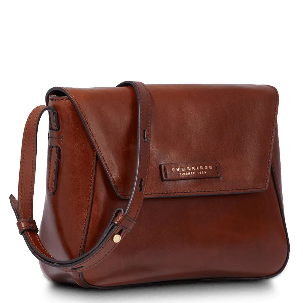 Borsa Donna a Tracolla con Pattina THE BRIDGE linea Diana in Pelle Marrone