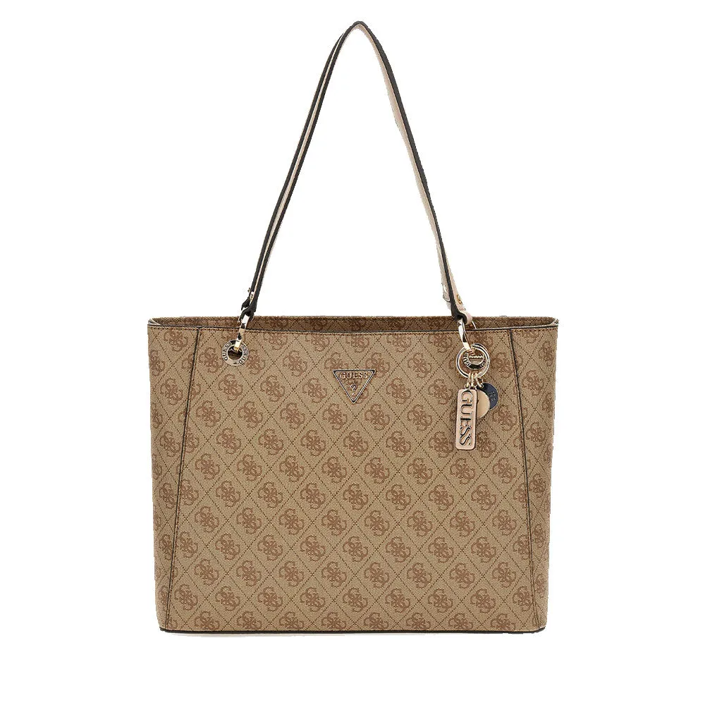 Borsa Donna Shopper a Spalla GUESS Linea Noelle colore Latte Logo