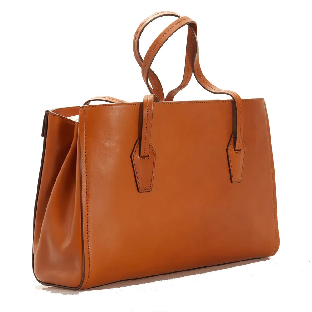 Borsa Donna Shopping Grande THE BRIDGE in Pelle color Cognac linea Angela