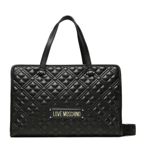 Borsa Rigida a Mano con Tracolla LOVE MOSCHINO linea Logo Lettering colore Nero