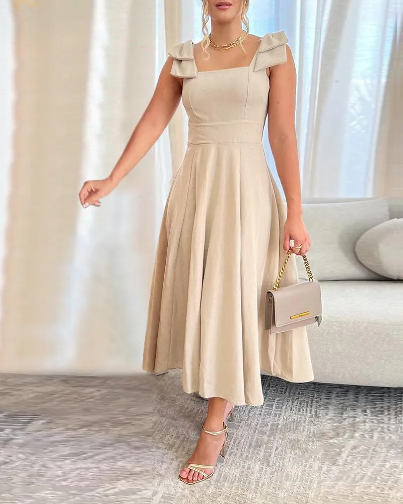 Bowknot Decor Cami Midi Dress