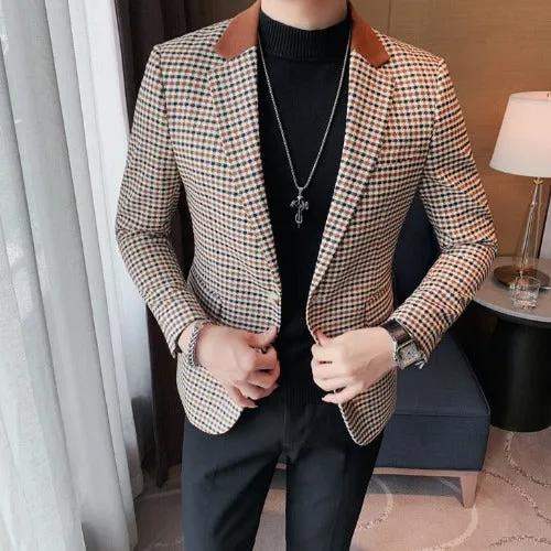 Casual Solid Blazer Jacket for Men