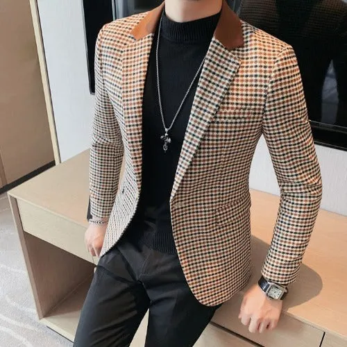 Casual Solid Blazer Jacket for Men