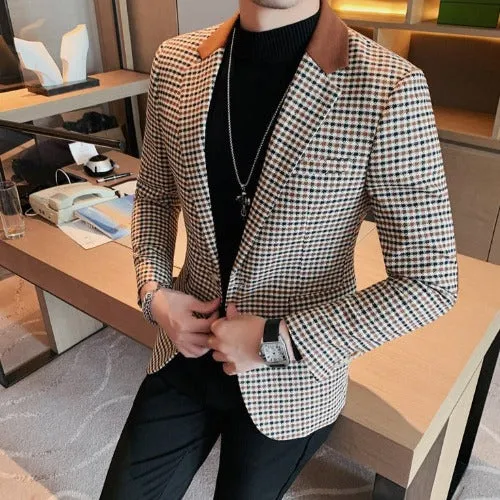 Casual Solid Blazer Jacket for Men