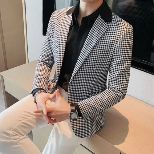 Casual Solid Blazer Jacket for Men