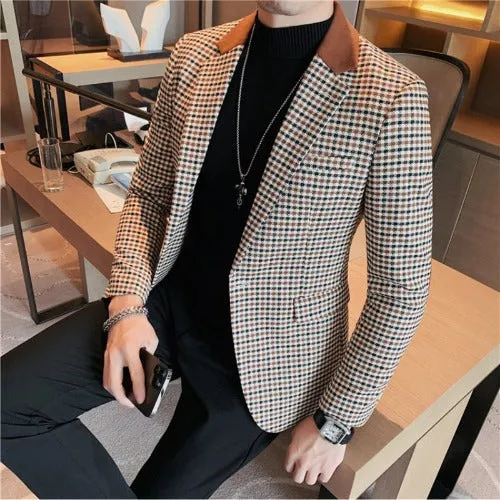 Casual Solid Blazer Jacket for Men