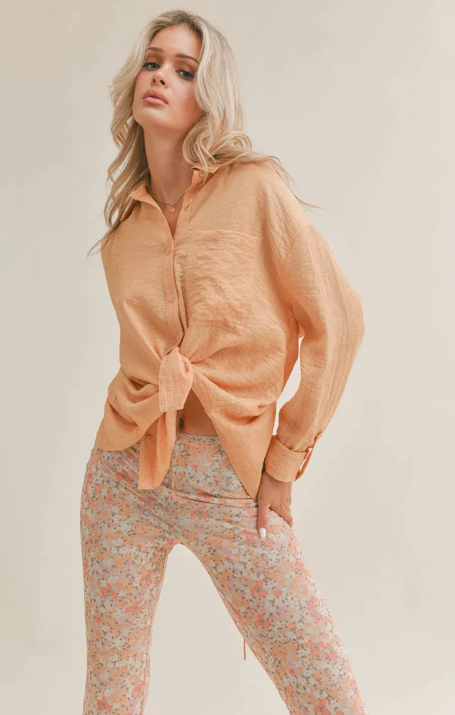 Clementine Crush Cutout Shirt