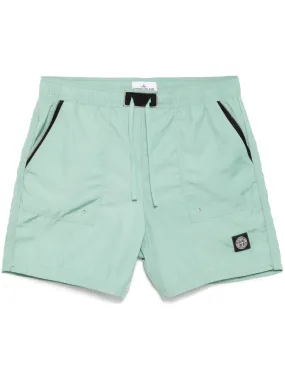 COMPASS-APPLIQU WAISTBAND SWIM SHORTS