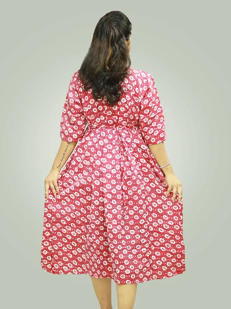 Cotton Printed Women's Feeding Nighty with Concealed Zipper - only 499/-