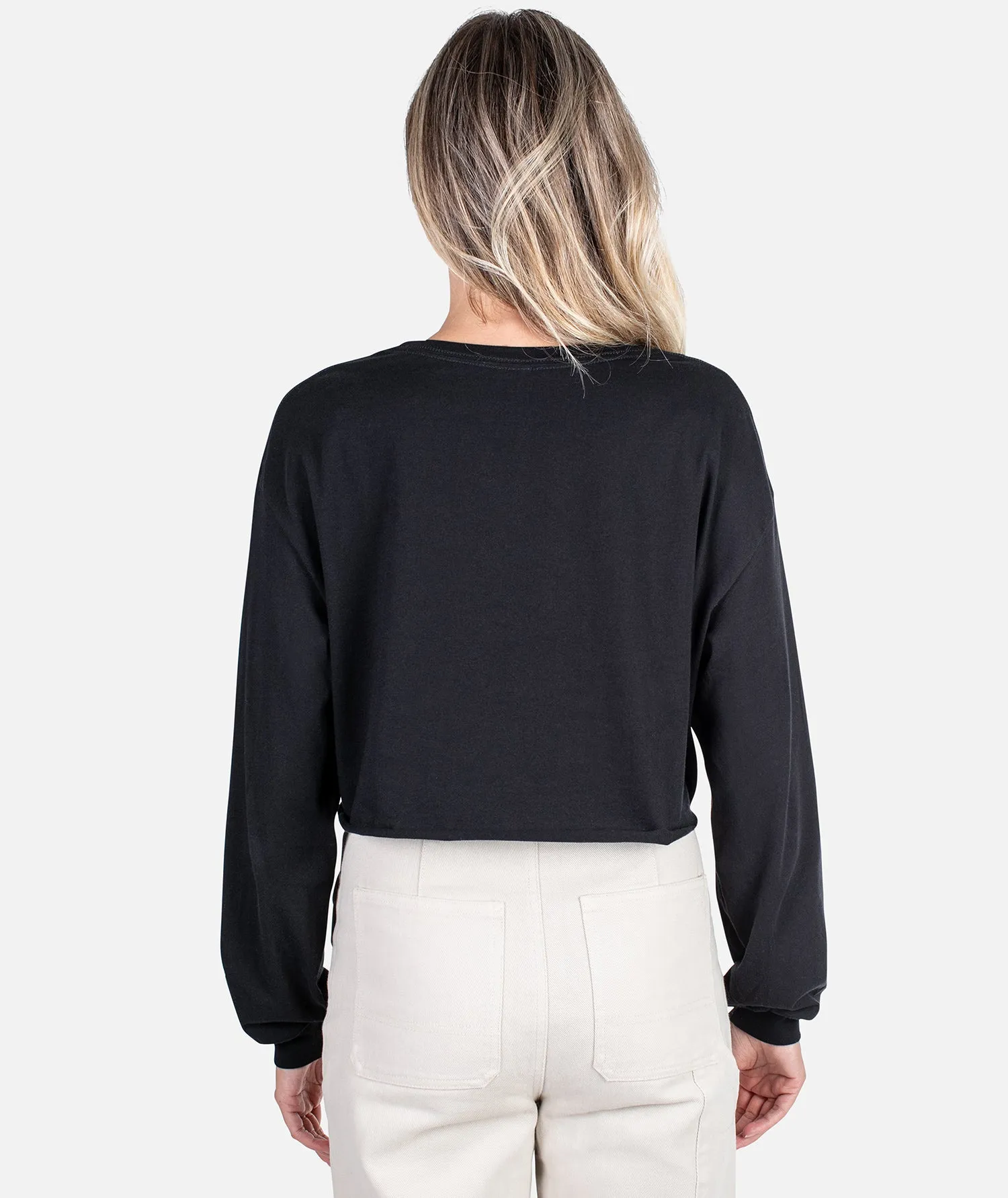 Crush Cropped Long Sleeve - Black