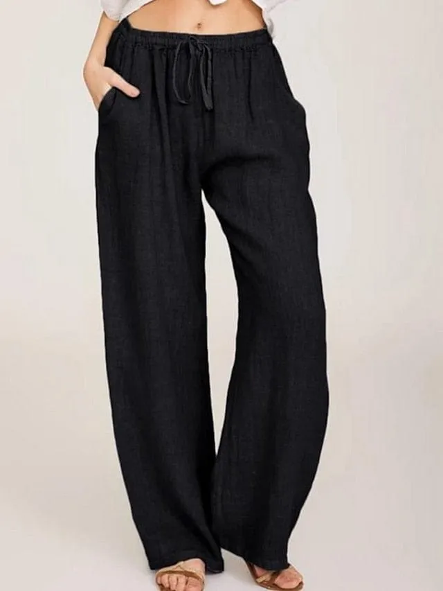 Elevate Everyday Style with Women's Wide Leg Drawstring Chinos