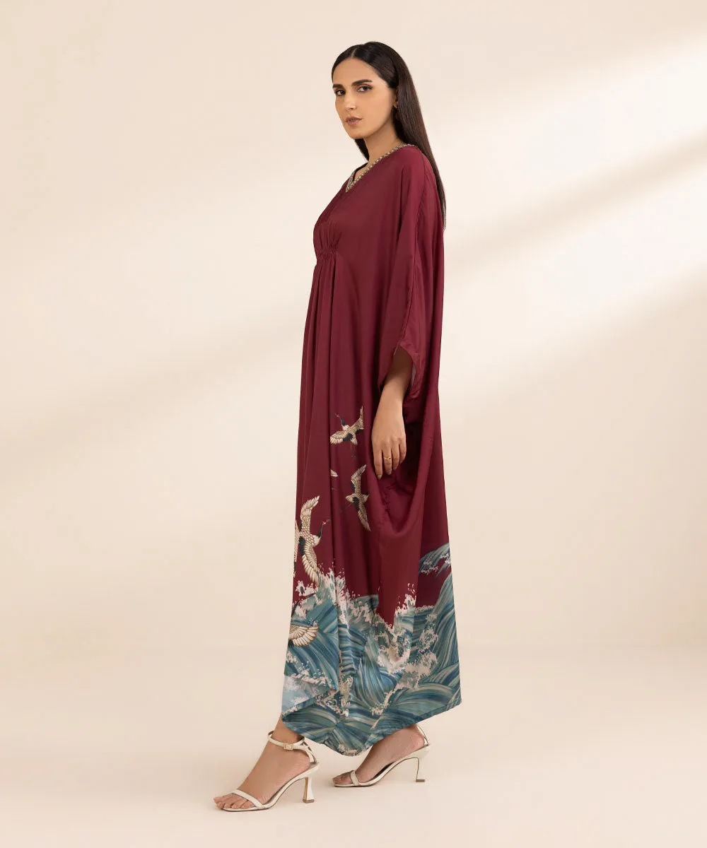 Embellished Silk Kaftan