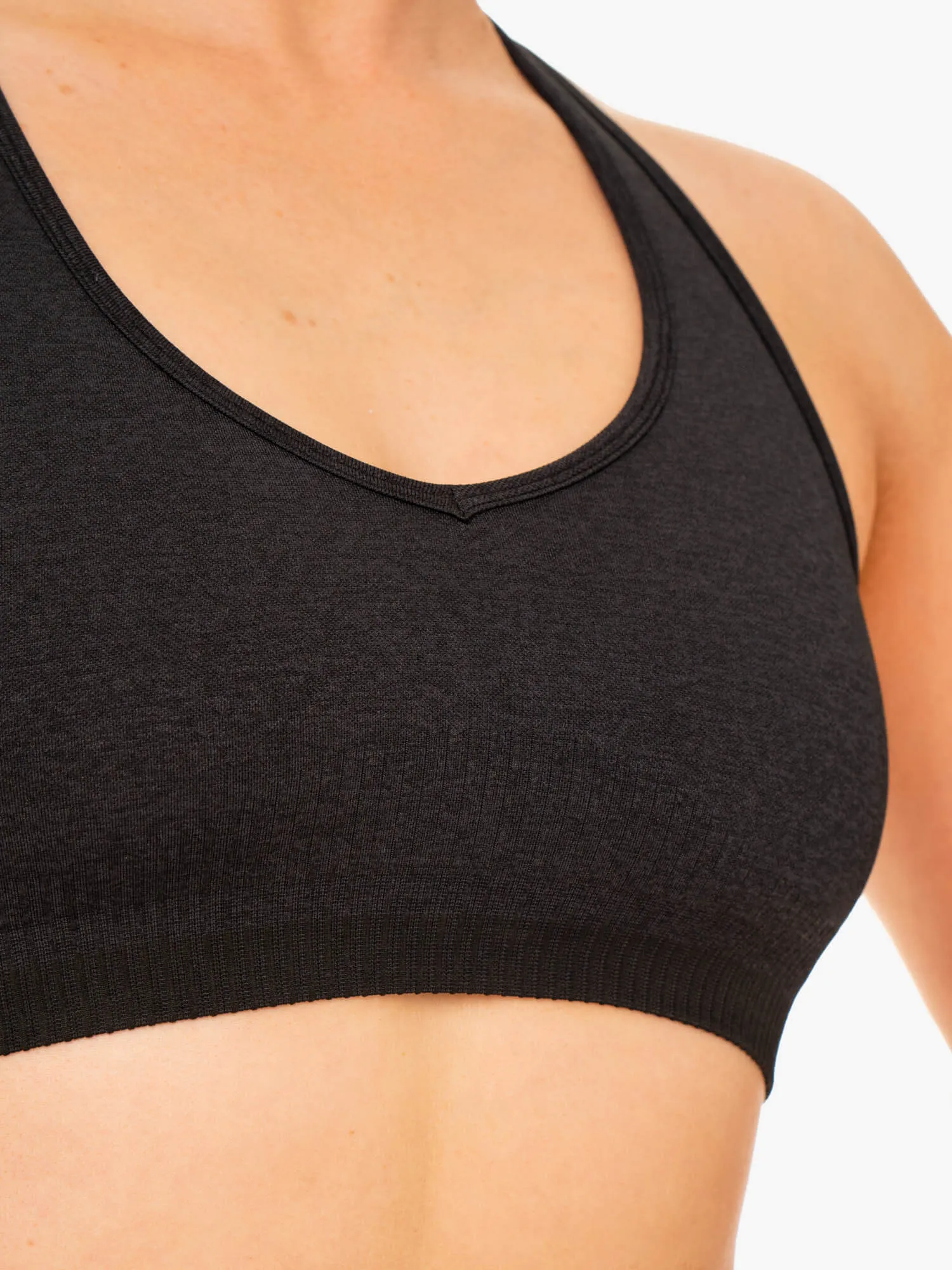 Excel Seamless Sports Bra - Black Marl