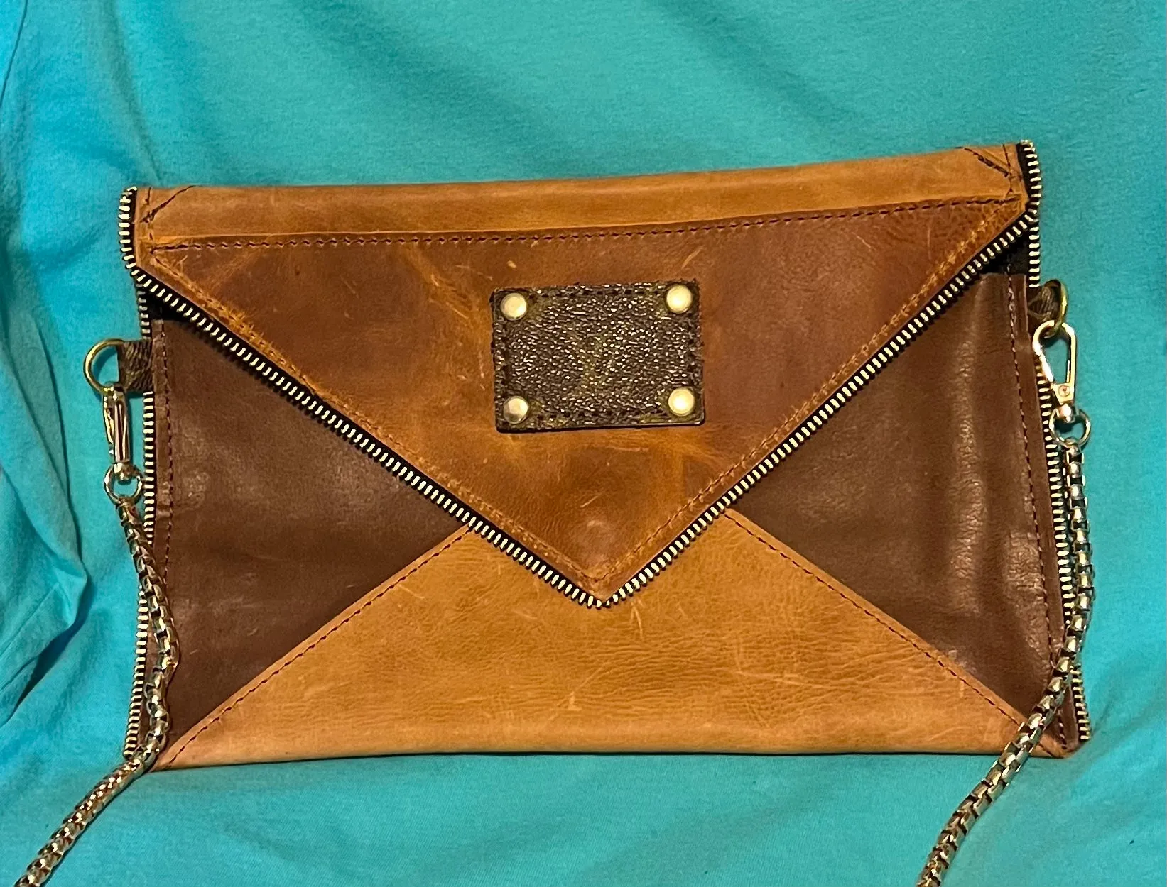 Fashion envelope crossbody clutch 100% Leather handbag