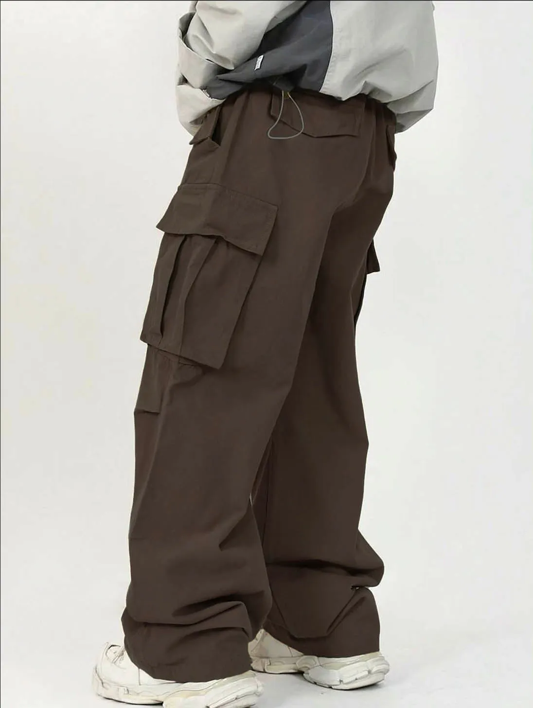 Front Pocket Drawstring Parachute Cargo Pants