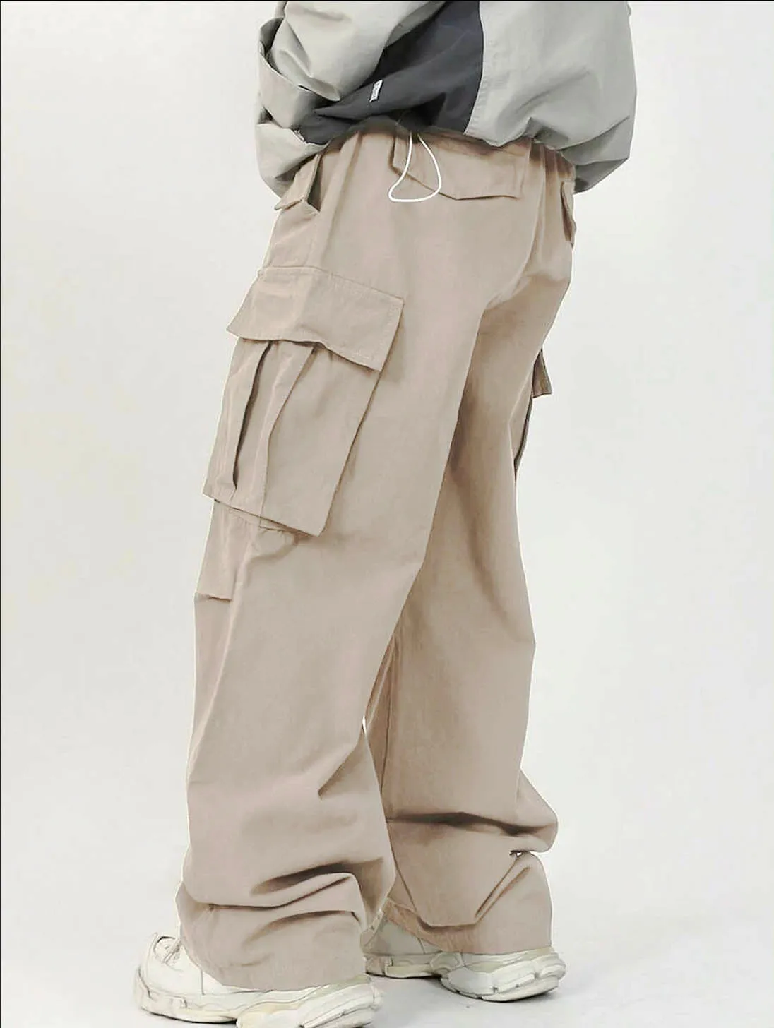 Front Pocket Drawstring Parachute Cargo Pants