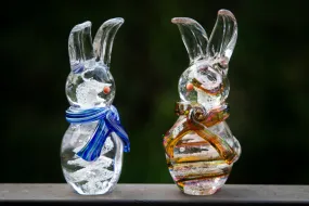 Glass Bunny Rabbit with Cremation Ash