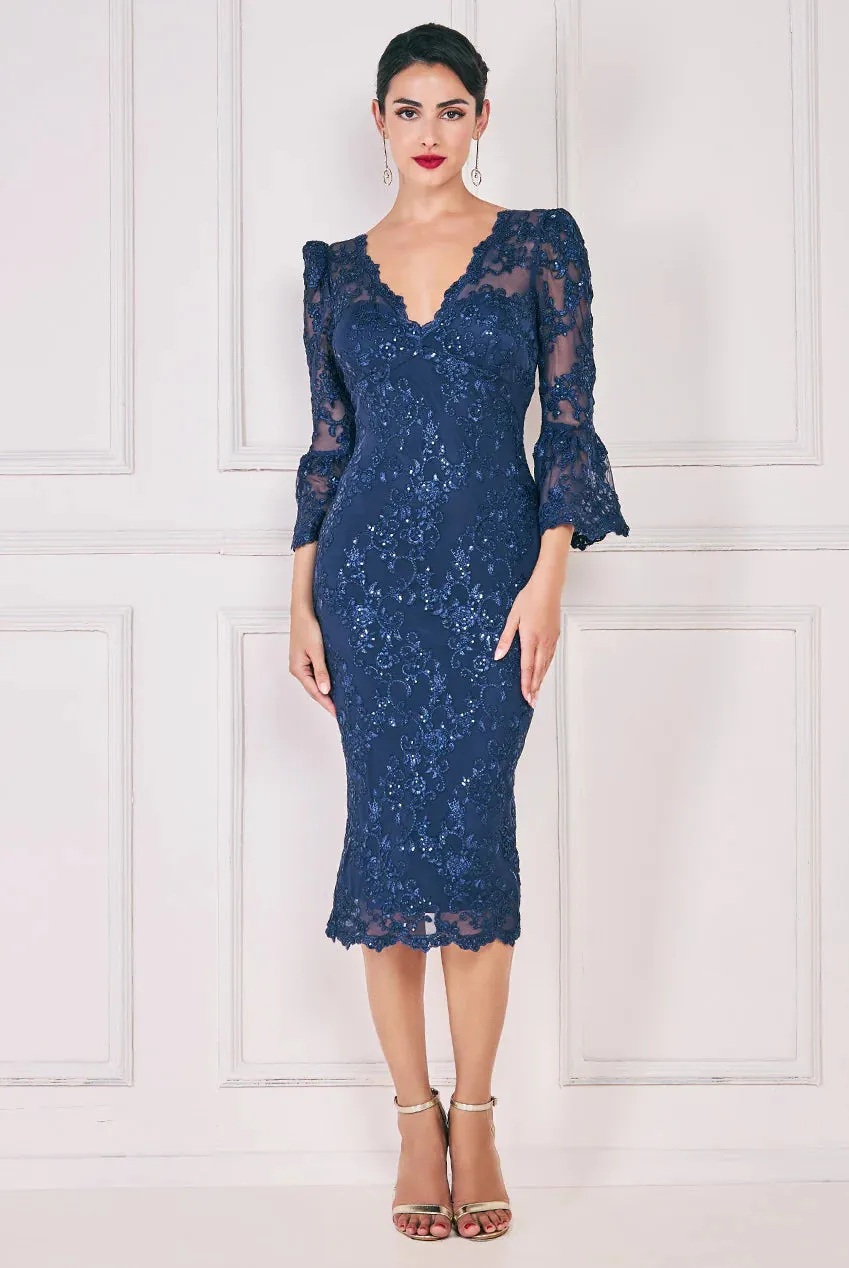 Goddiva Scallop Lace Midi